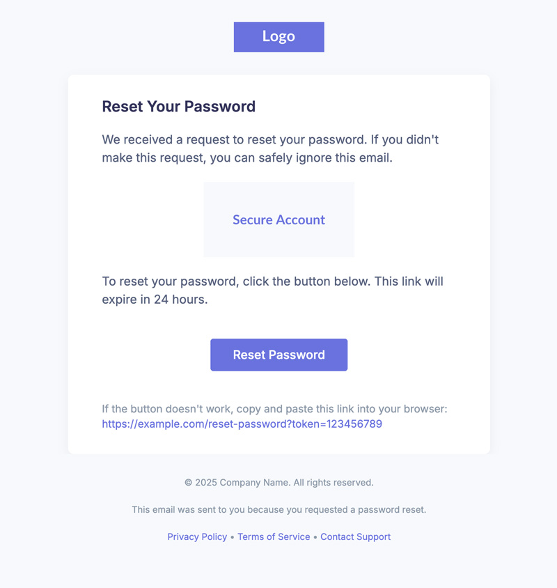 Password Reset Email Template